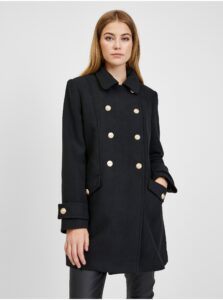 Black women's winter coat with wool