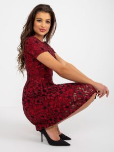 Burgundy lace cocktail dress up