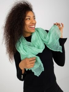 Light green wrinkled viscose scarf