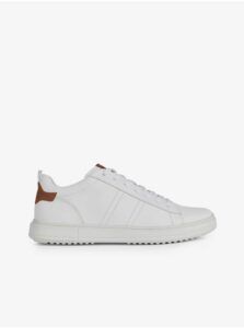 White Mens Leather Sneakers Geox