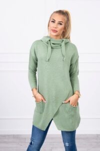 Sweater with cover dark mint