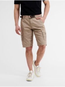 Beige Mens Shorts with Strap