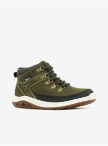 Green Boys Ankle Leather Winter Boots