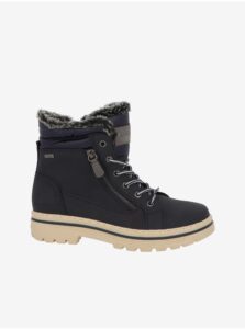 Dark blue Women's Ankle Winter Boots with Faux