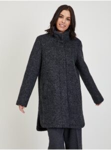 Dark gray women's brindle coat with mixed wool