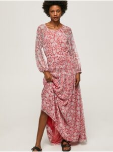 White and Red Women Patterned Maxi-dress