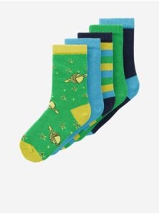 Set of five pairs of children's socks in blue